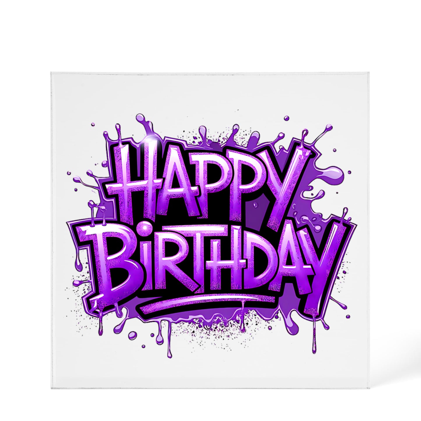 Happy Birthday 015 - 6" x 6" Acrylic Block