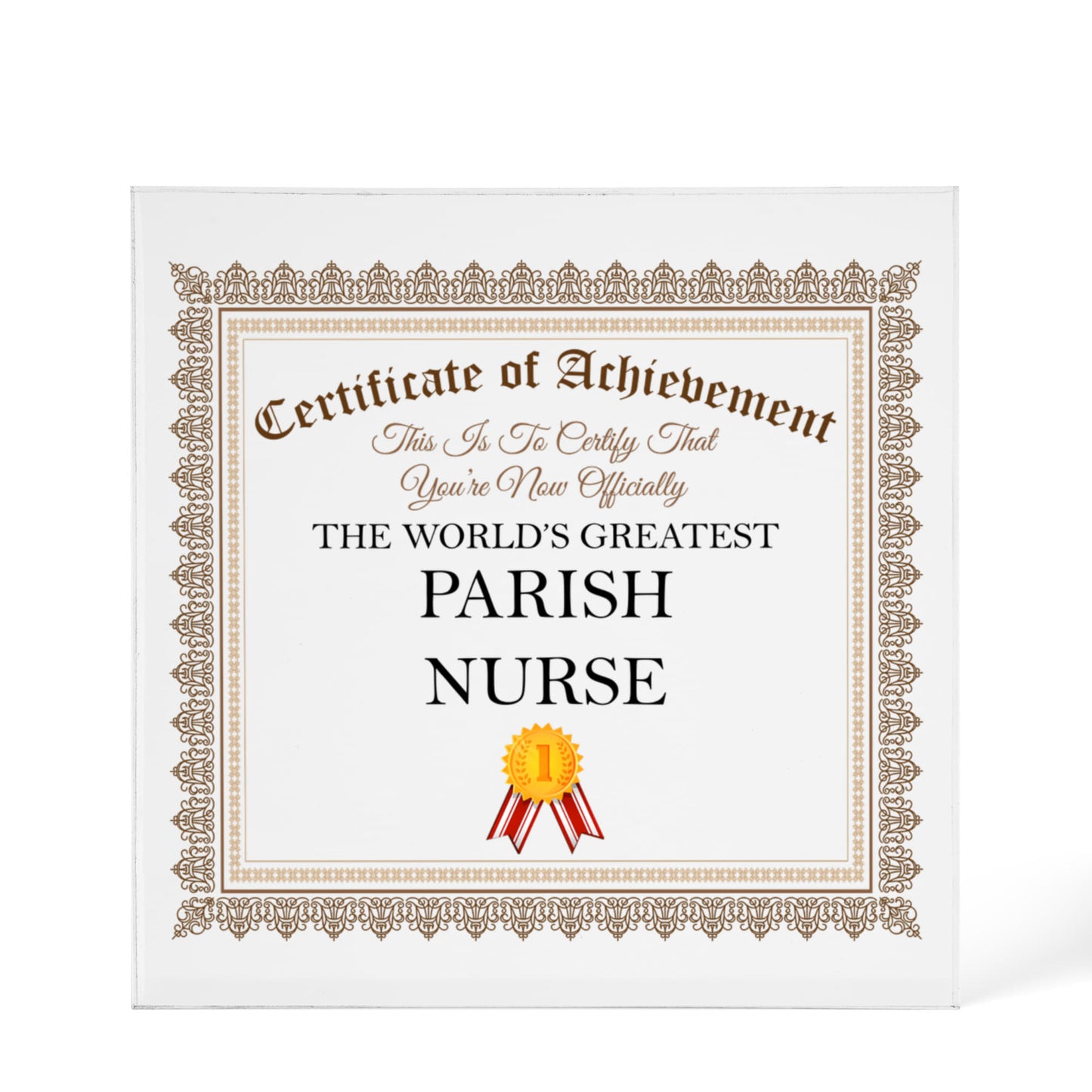 World's Greatest Parish Nurse - 6" x 6" Acrylic Block