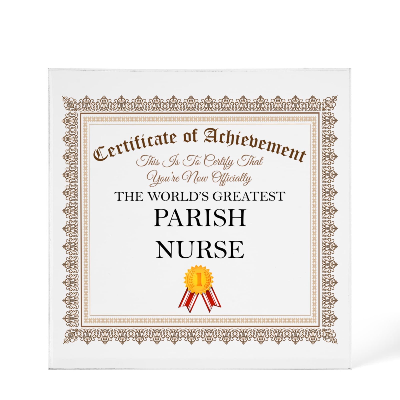 World's Greatest Parish Nurse - 6" x 6" Acrylic Block