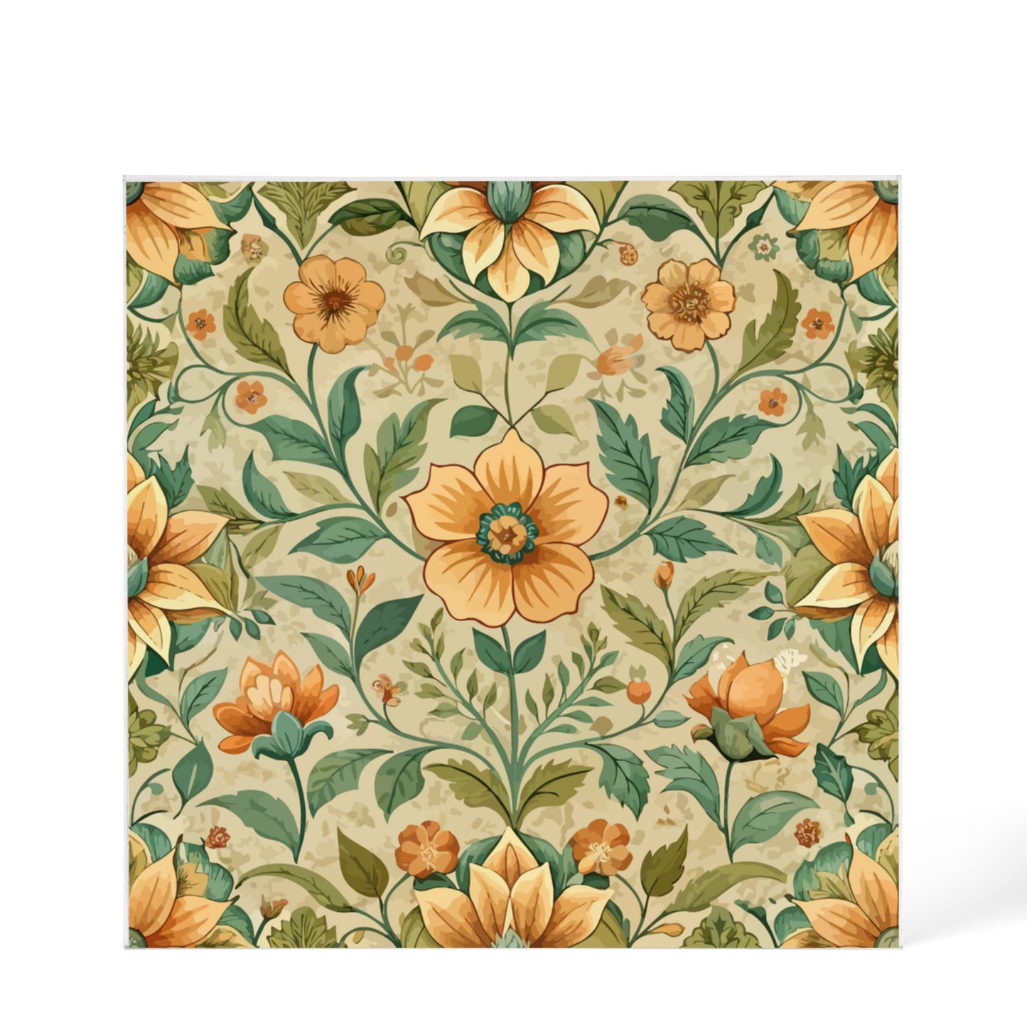 Folk Floral Pattern, Armenian Inspired 02 - 6" x 6" Acrylic Block
