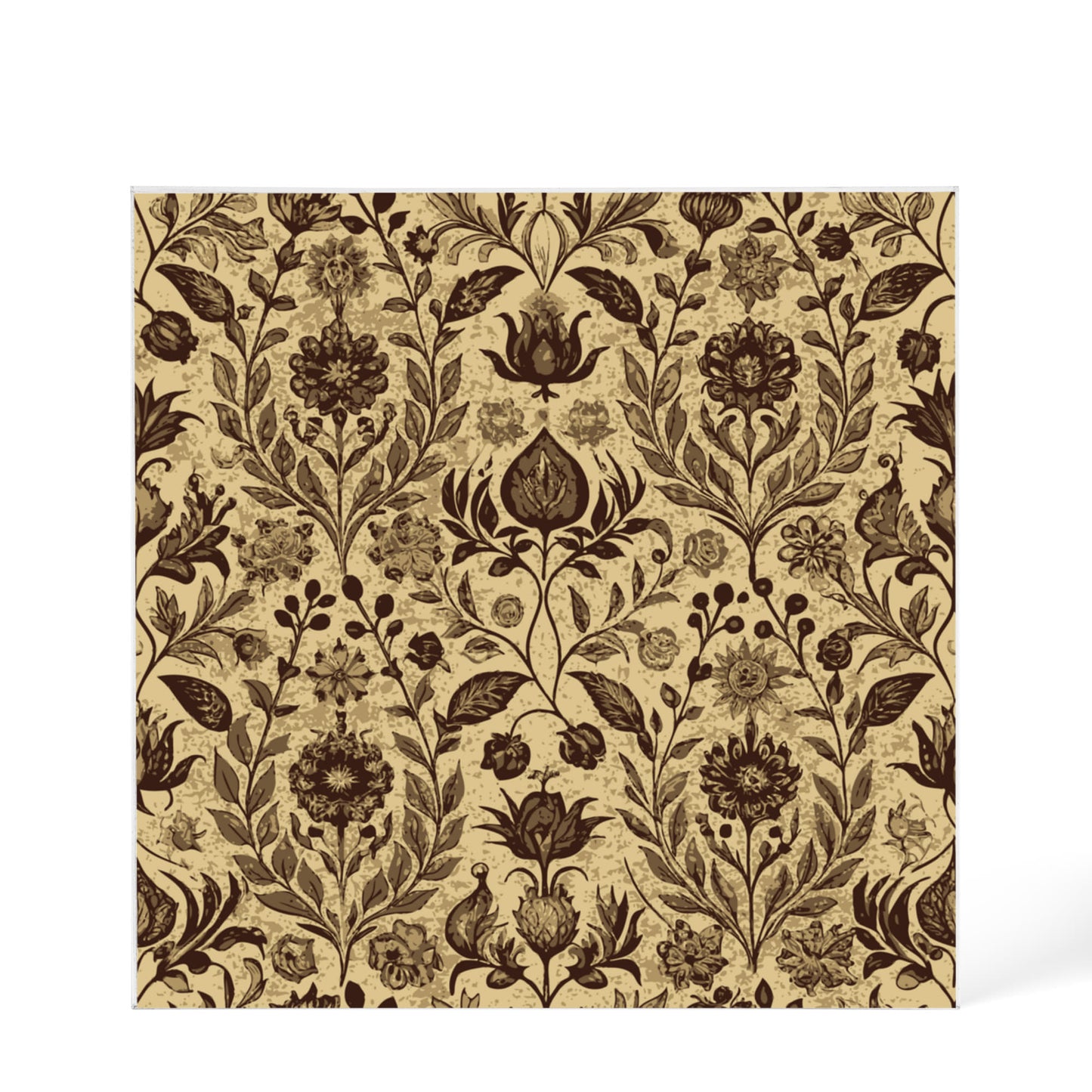 Folk Floral Pattern, Afghan Inspired 02 - 6" x 6" Acrylic Block