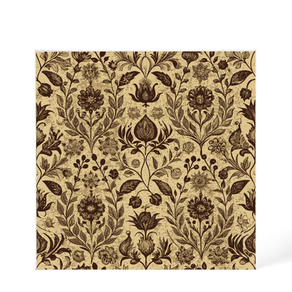 Folk Floral Pattern, Afghan Inspired 02 - 6" x 6" Acrylic Block