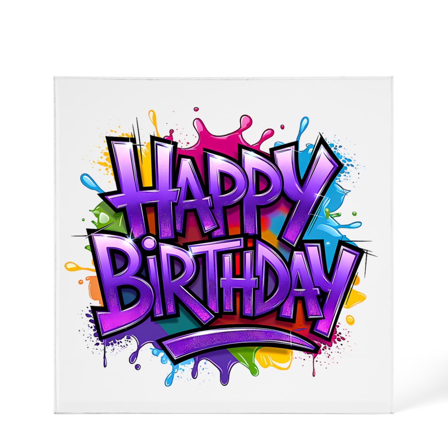 Happy Birthday 019 - 6" x 6" Acrylic Block