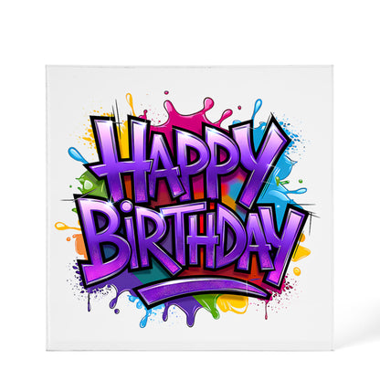 Happy Birthday 019 - 6" x 6" Acrylic Block