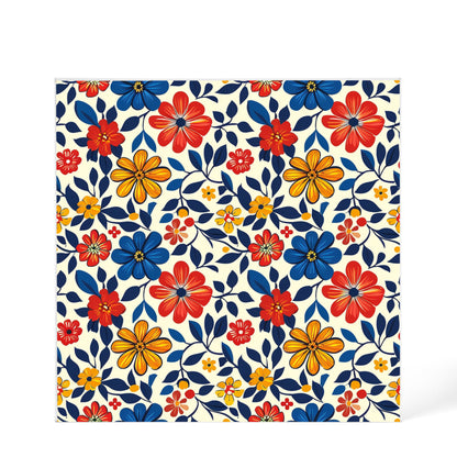 Mexican Floral Fiesta Pattern 042 - 6" x 6" Acrylic Block