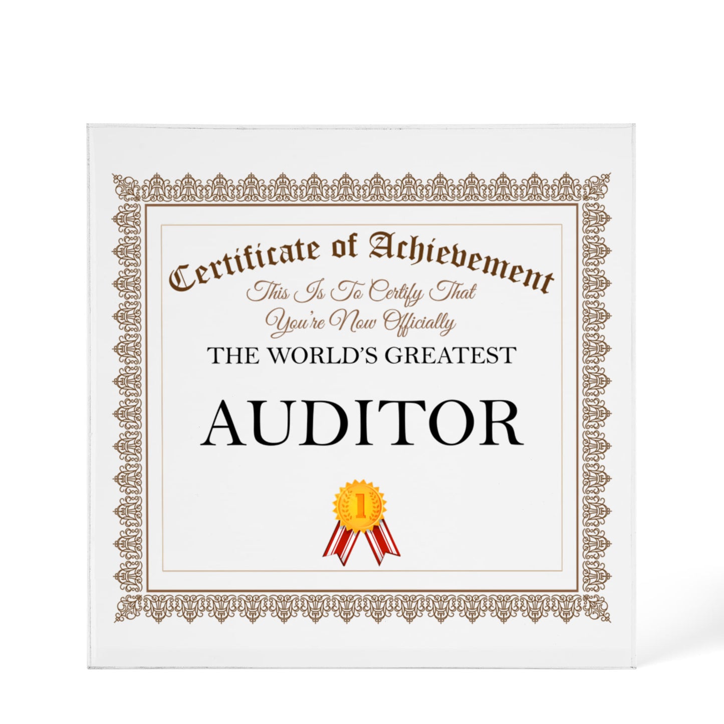 World's Greatest Auditor - 6" x 6" Acrylic Block
