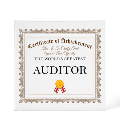 World's Greatest Auditor - 6" x 6" Acrylic Block