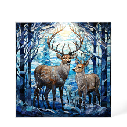 Christmas Stained Glass Style Design 030 - 6" x 6" Acrylic Block