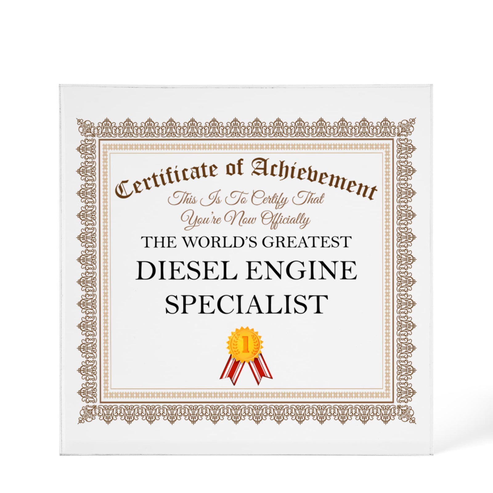 World's Greatest Diesel Engine Specialist - 6" x 6" Acrylic Block