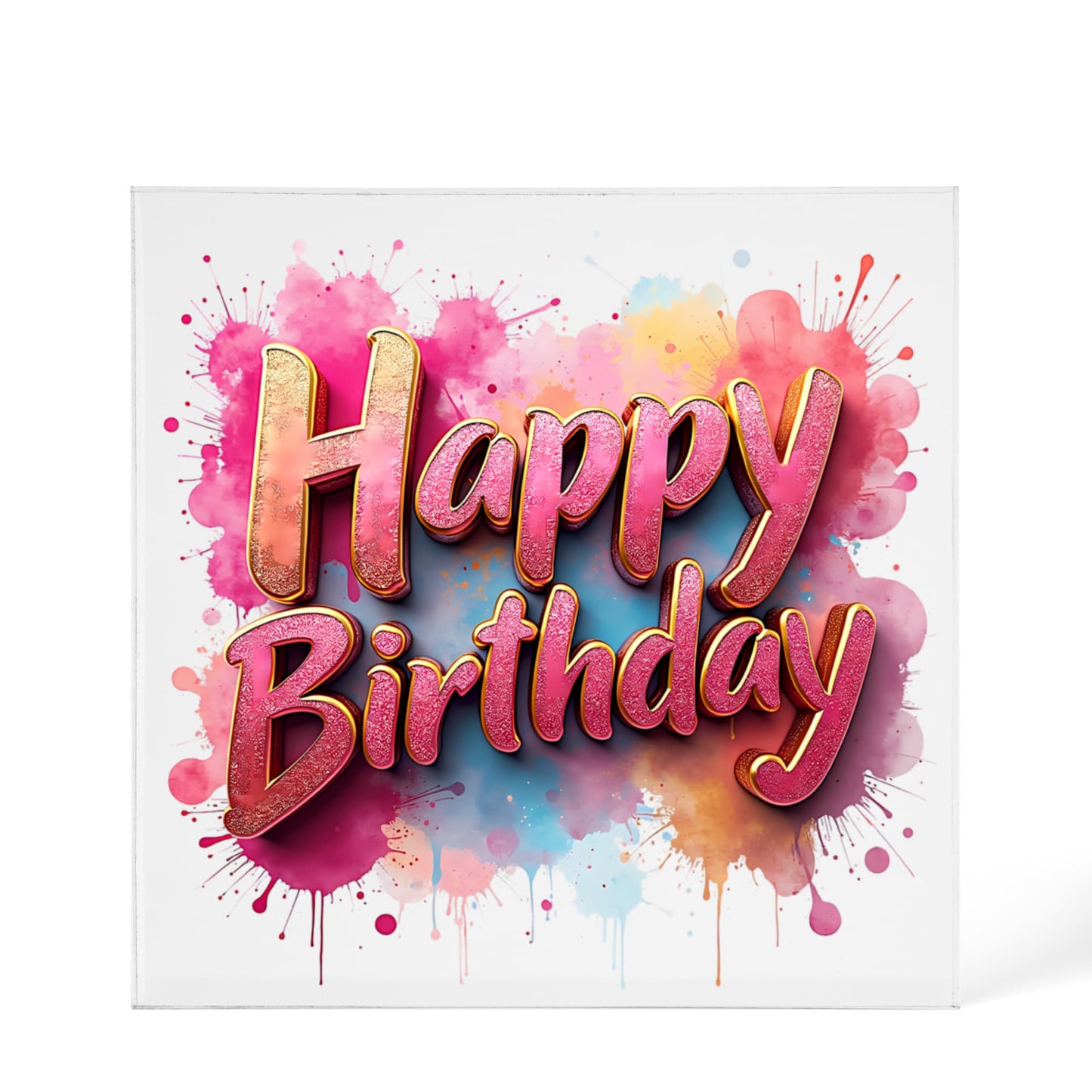 Happy Birthday 024 - 6" x 6" Acrylic Block