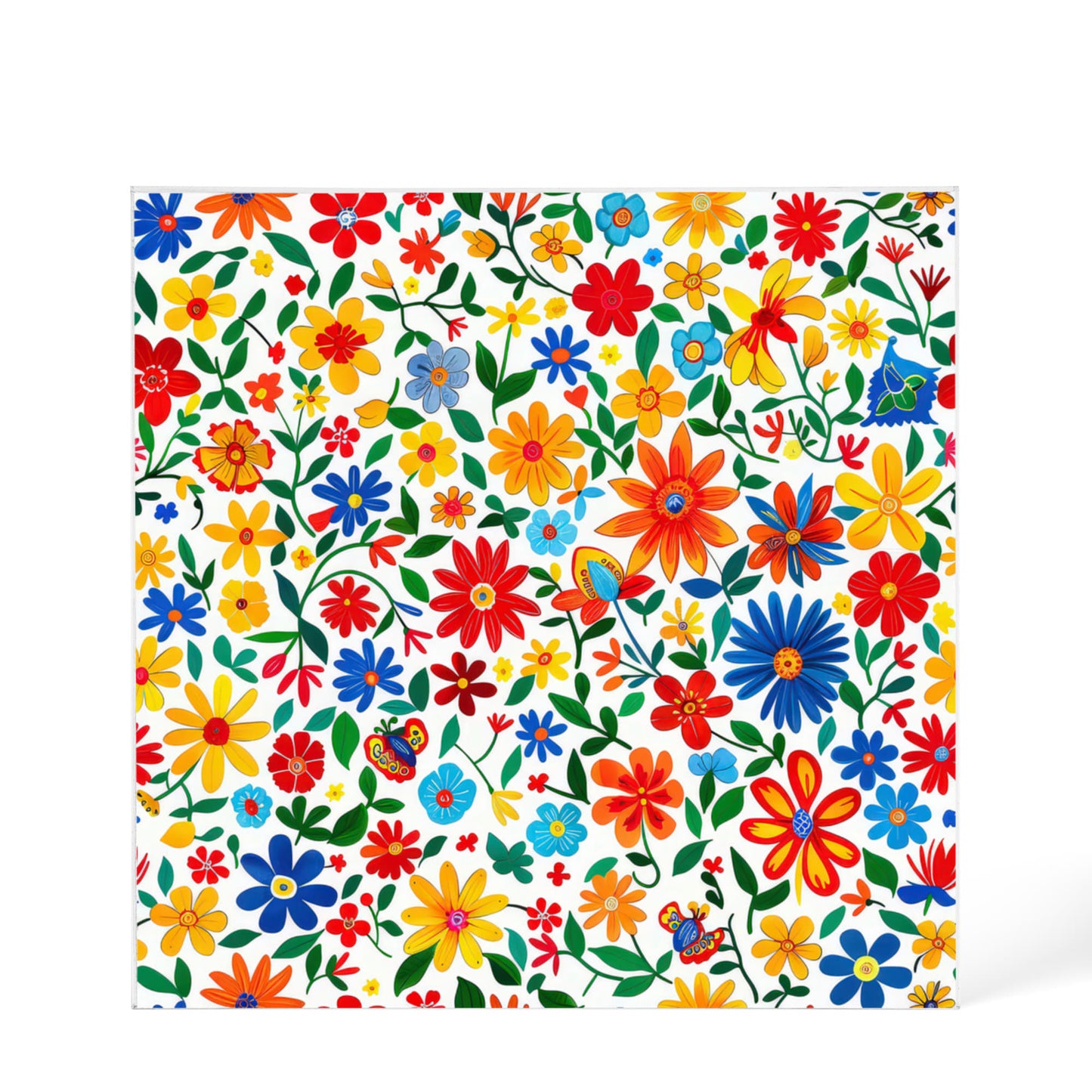Mexican Floral Fiesta Pattern 009 - 6" x 6" Acrylic Block