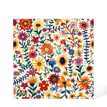 Mexican Floral Fiesta Pattern 011 - 6" x 6" Acrylic Block