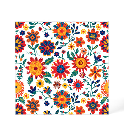 Mexican Floral Fiesta Pattern 026 - 6" x 6" Acrylic Block