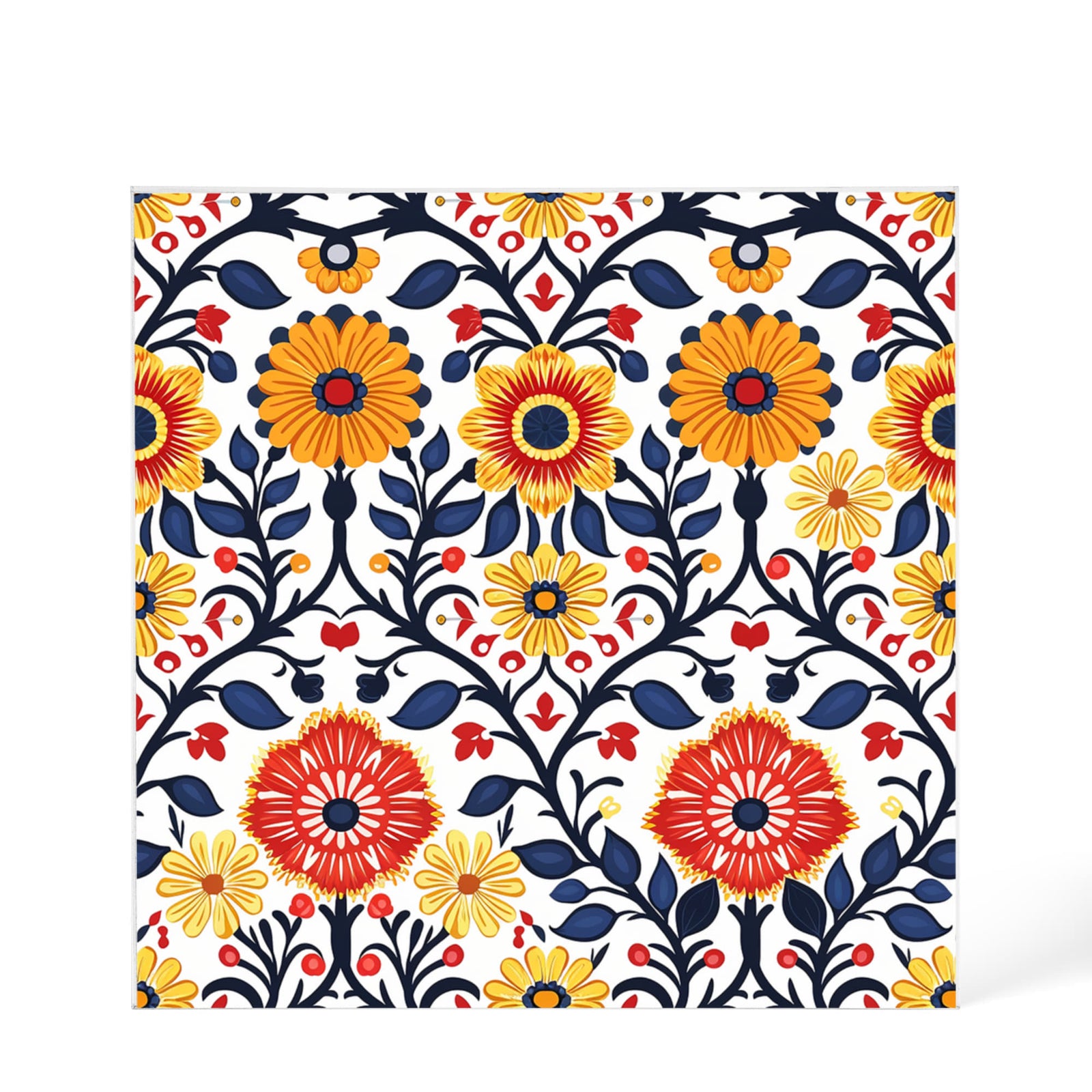 Mexican Floral Fiesta Pattern 043 - 6" x 6" Acrylic Block