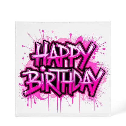 Happy Birthday 012 - 6" x 6" Acrylic Block