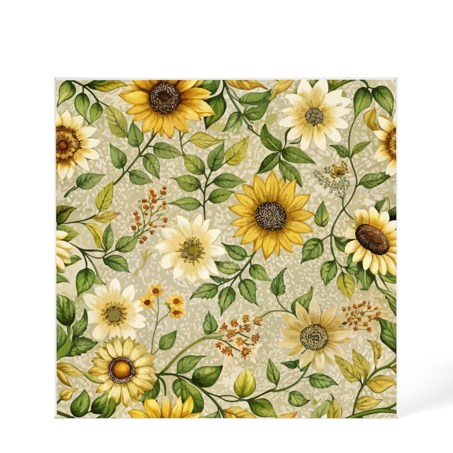 Folk Floral Pattern, Appalachian Inspired 02 - 6" x 6" Acrylic Block