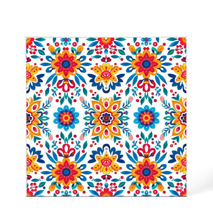 Mexican Floral Fiesta Pattern 070 - 6" x 6" Acrylic Block