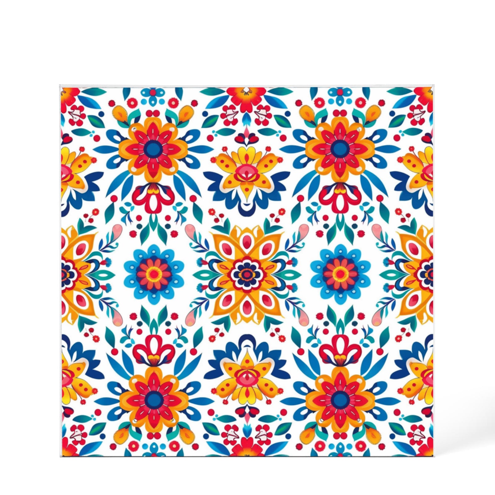 Mexican Floral Fiesta Pattern 070 - 6" x 6" Acrylic Block