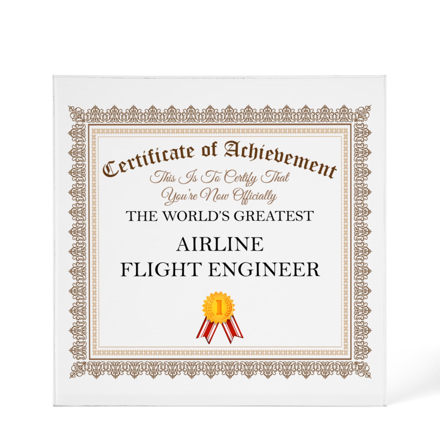 World's Greatest Airline Flight Engineer - 6" x 6" Acrylic Block
