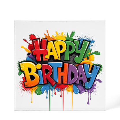 Happy Birthday 011 - 6" x 6" Acrylic Block