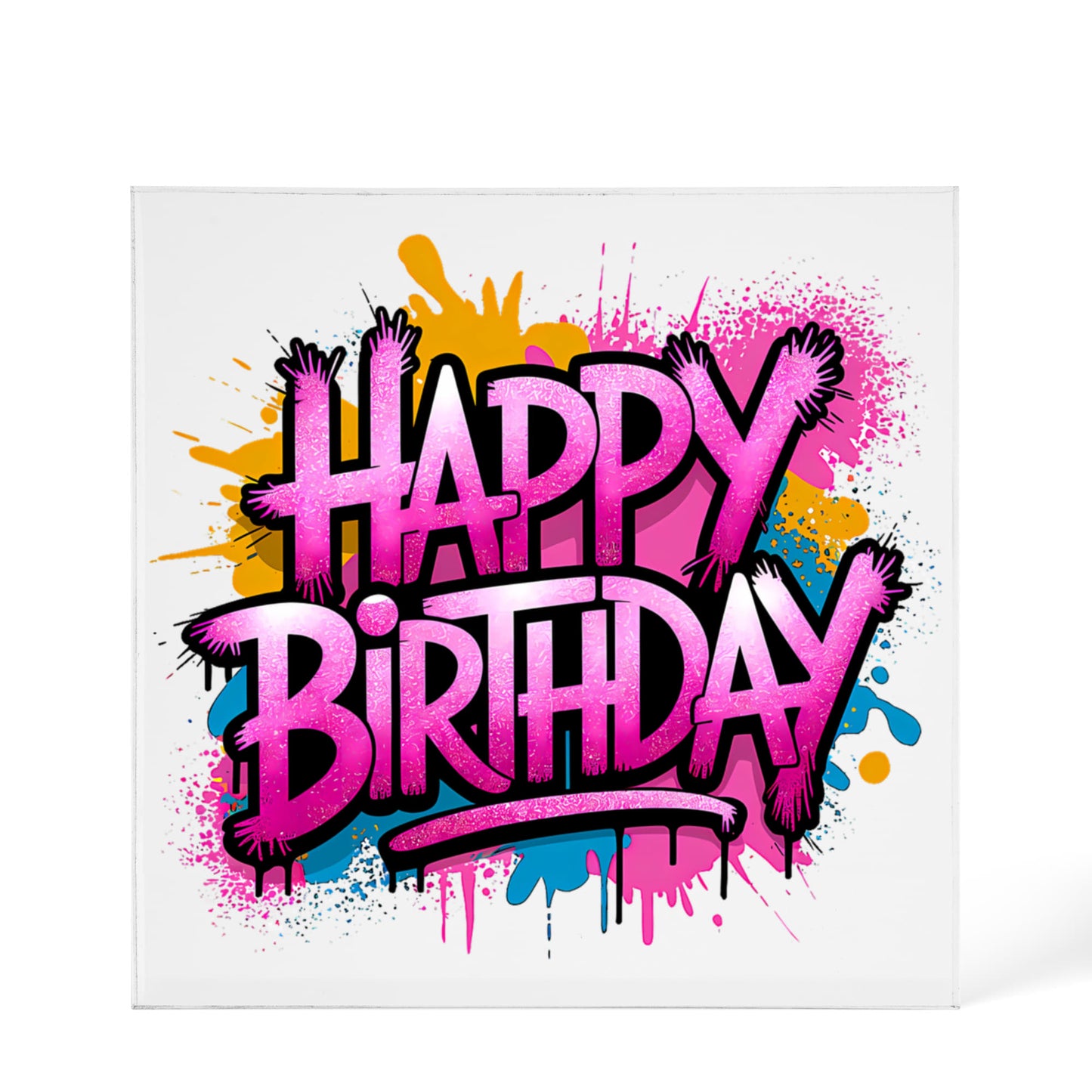 Happy Birthday 014 - 6" x 6" Acrylic Block