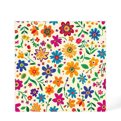 Mexican Floral Fiesta Pattern 005 - 6" x 6" Acrylic Block