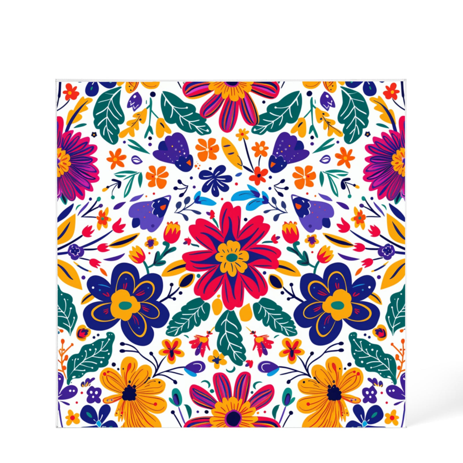 Mexican Floral Fiesta Pattern 067 - 6" x 6" Acrylic Block