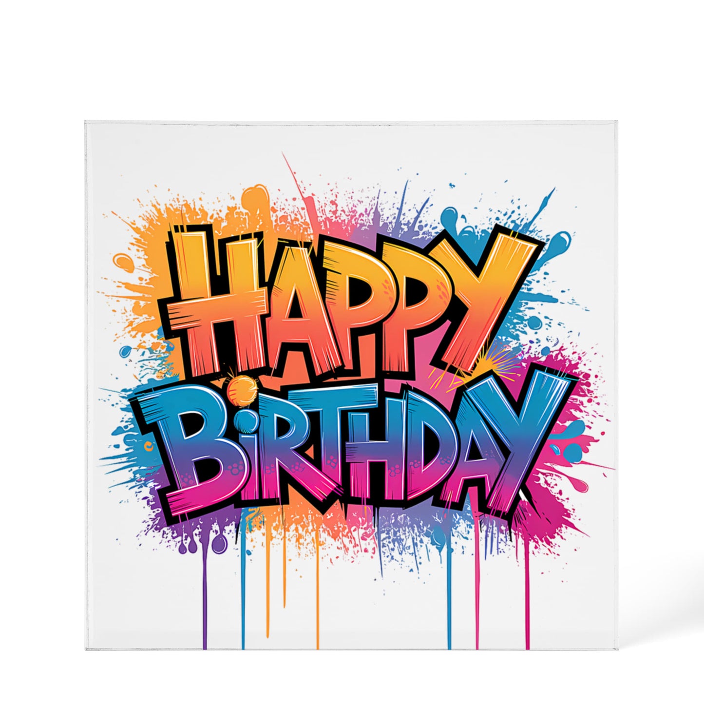 Happy Birthday 021 - 6" x 6" Acrylic Block