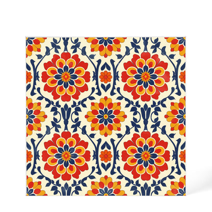 Mexican Floral Fiesta Pattern 047 - 6" x 6" Acrylic Block