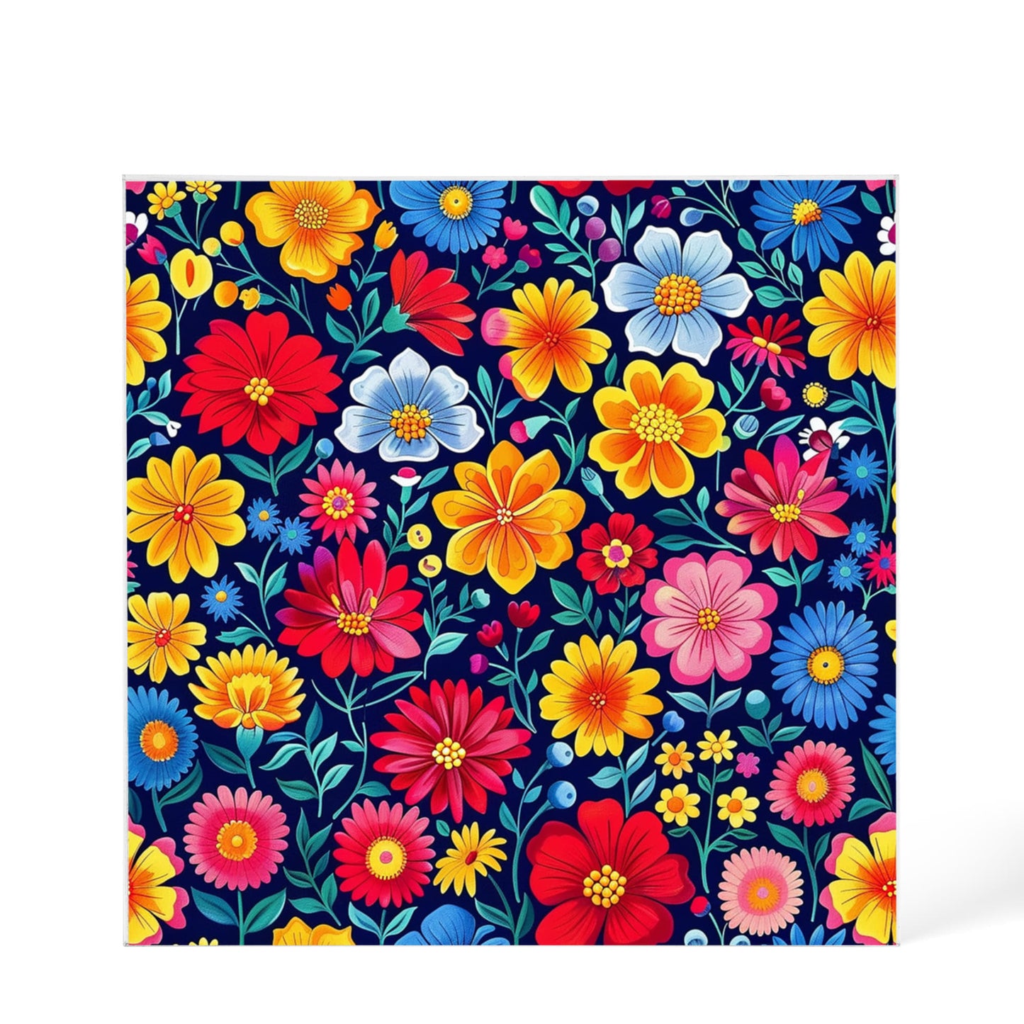 Mexican Floral Fiesta Pattern 048 - 6" x 6" Acrylic Block