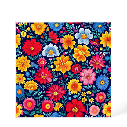 Mexican Floral Fiesta Pattern 048 - 6" x 6" Acrylic Block