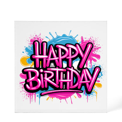 Happy Birthday 018 - 6" x 6" Acrylic Block