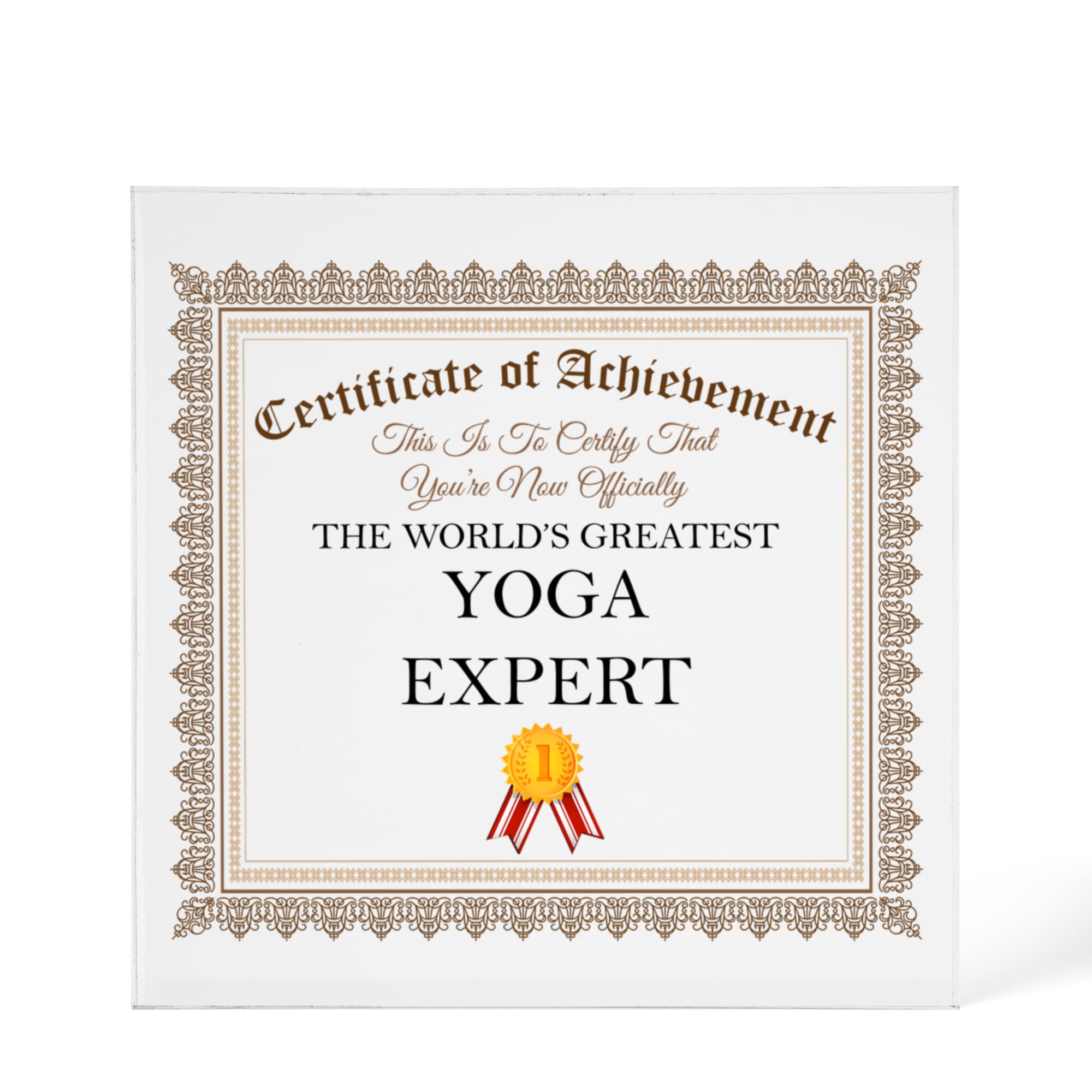 World's Greatest Yoga Expert - 6" x 6" Acrylic Block