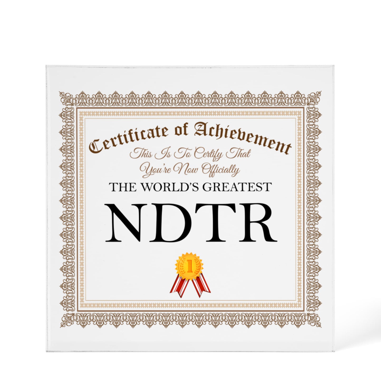 World's Greatest NDTR - 6" x 6" Acrylic Block
