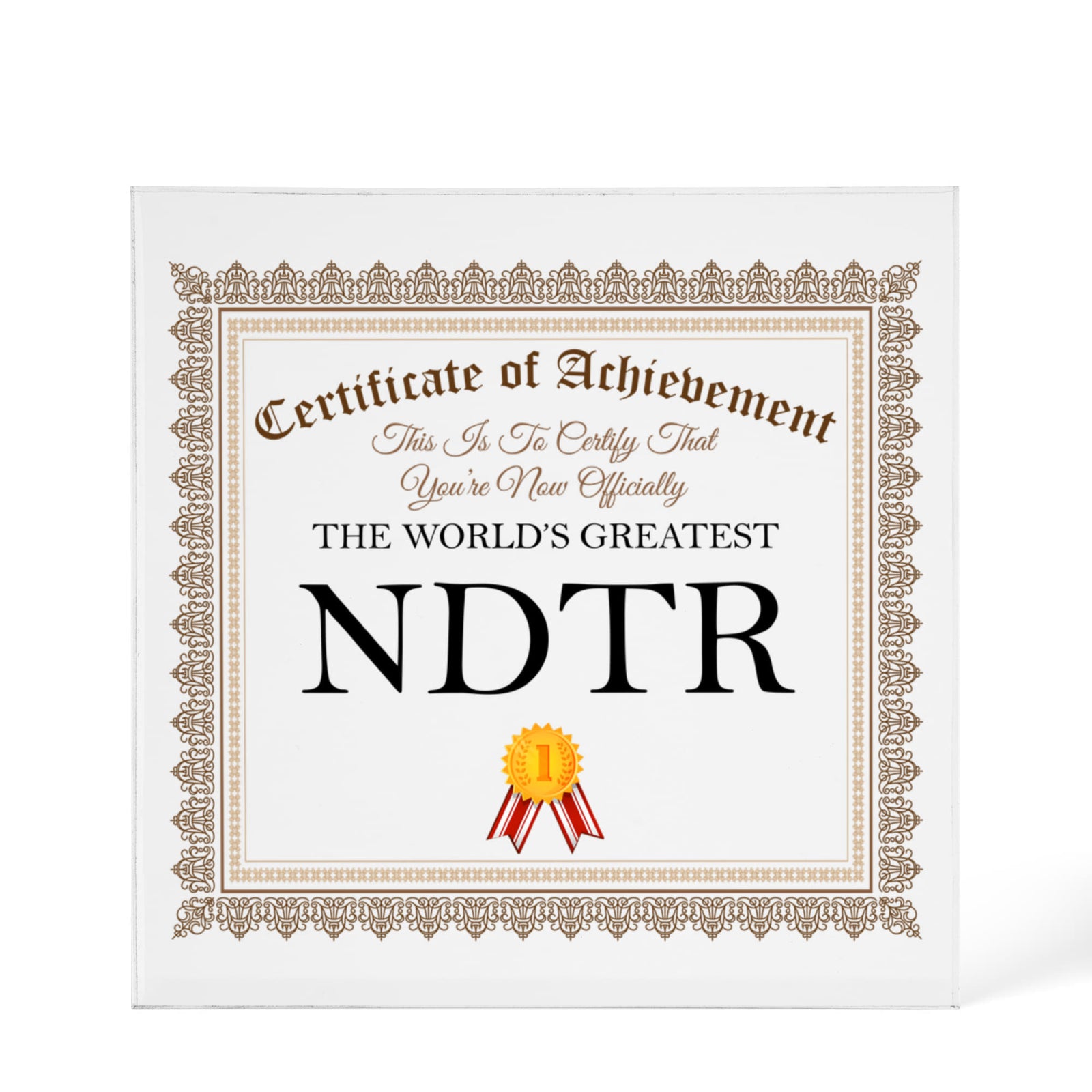World's Greatest NDTR - 6" x 6" Acrylic Block