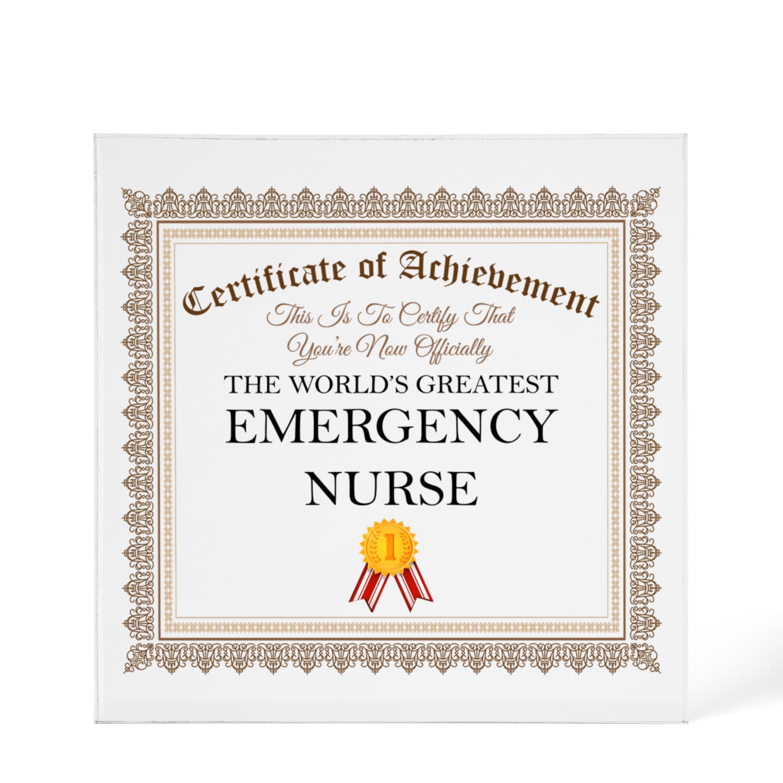 World's Greatest Emergency Nurse - 6" x 6" Acrylic Block