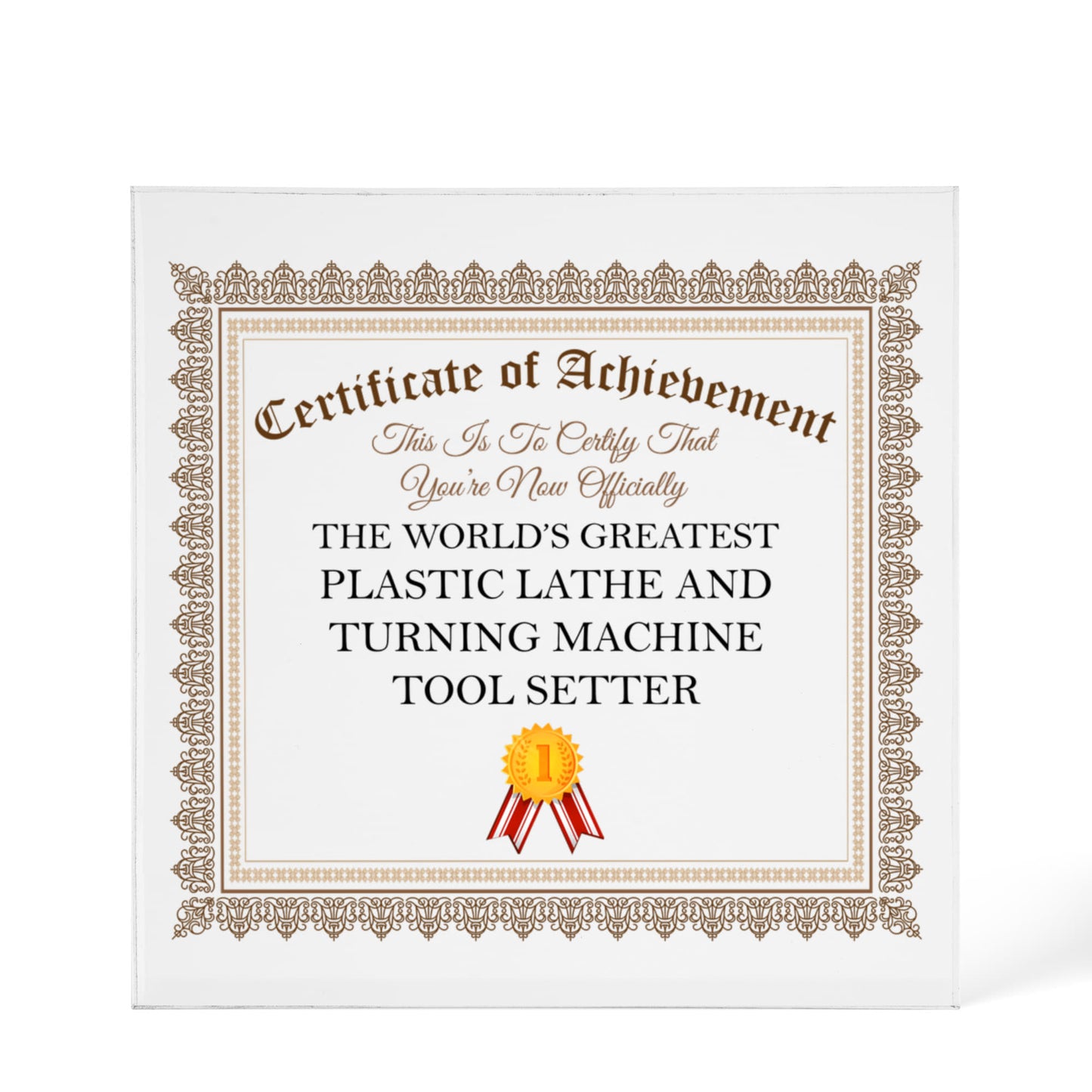 World's Greatest Plastic Lathe and Turning Machine Tool Setter - 6" x 6" Acrylic Block