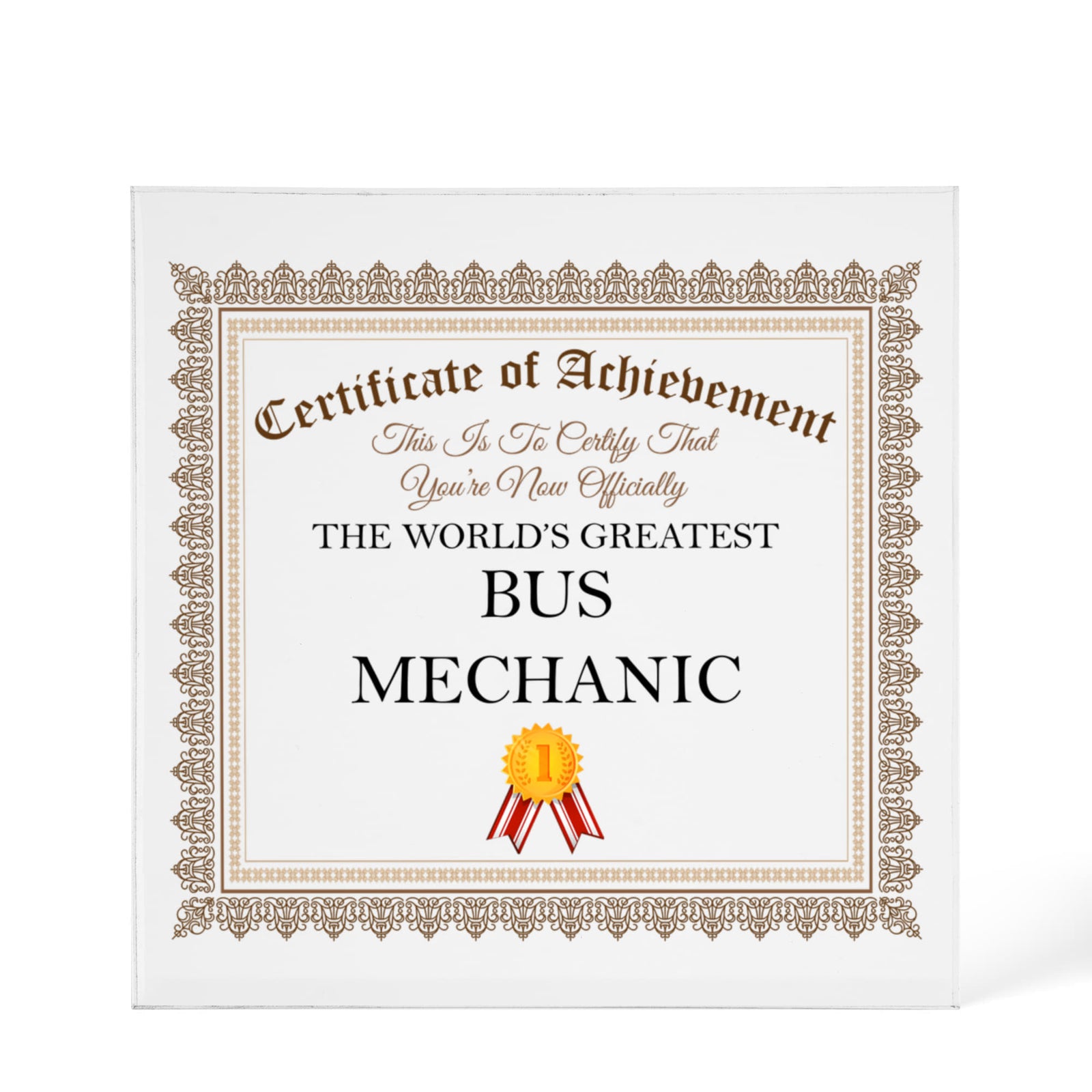 World's Greatest Bus Mechanic - 6" x 6" Acrylic Block
