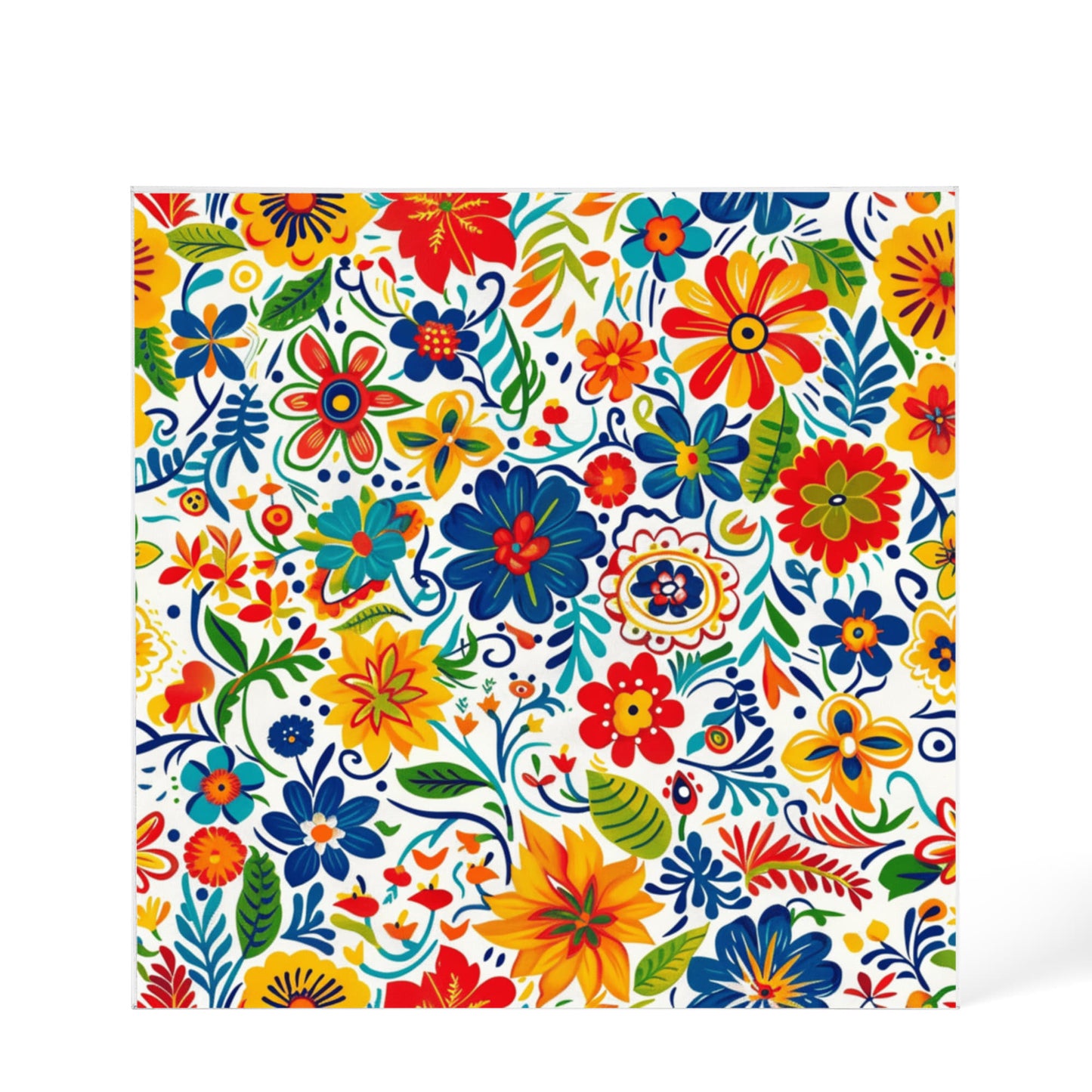 Mexican Floral Fiesta Pattern 072 - 6" x 6" Acrylic Block