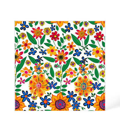 Mexican Floral Fiesta Pattern 007 - 6" x 6" Acrylic Block