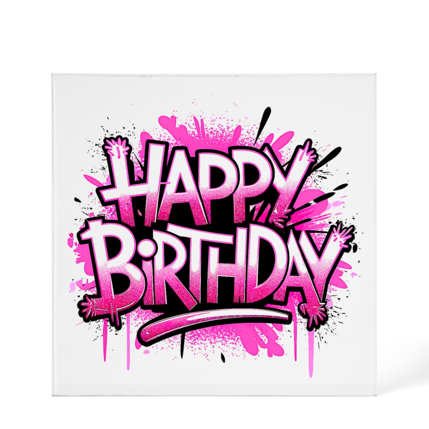 Happy Birthday 004 - 6" x 6" Acrylic Block
