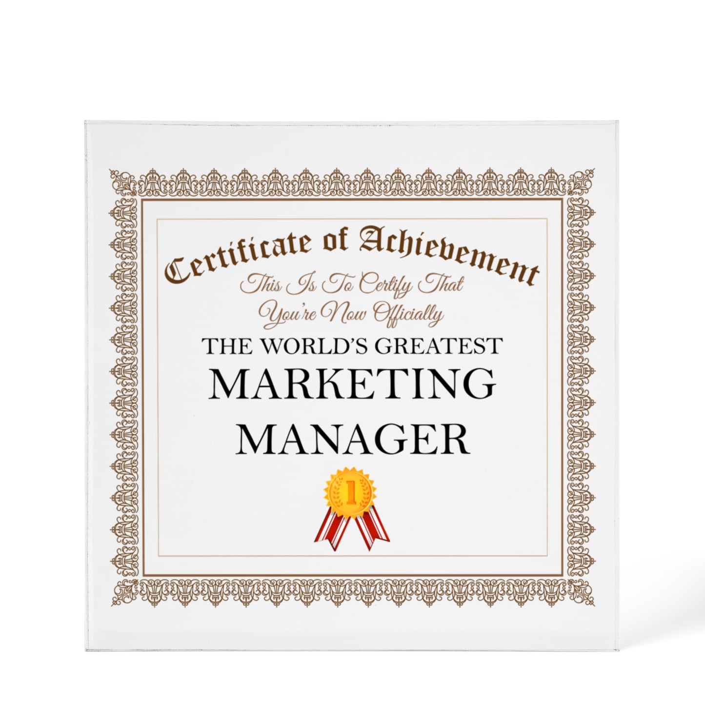 World's Greatest Marketing Manager - 6" x 6" Acrylic Block