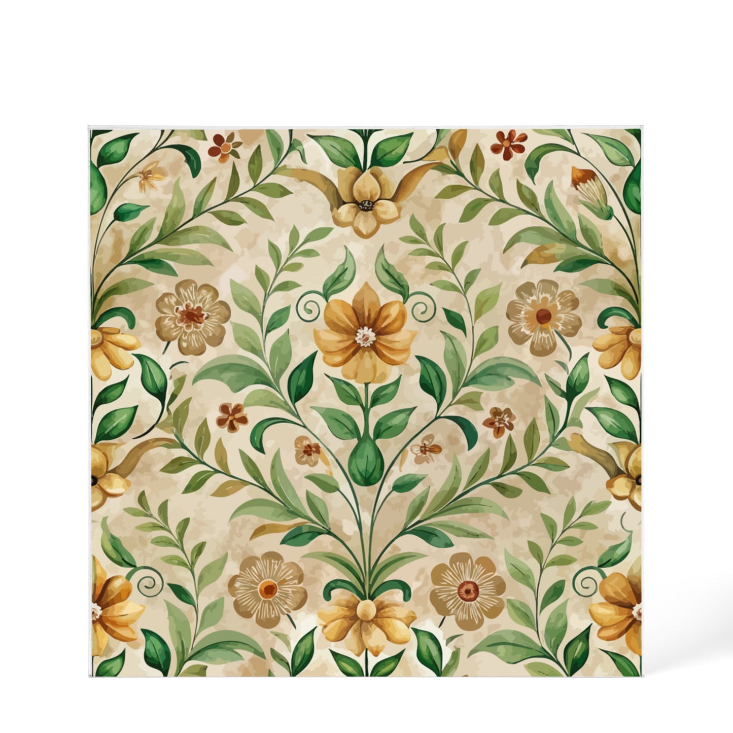 Folk Floral Pattern, Armenian Inspired 01 - 6" x 6" Acrylic Block