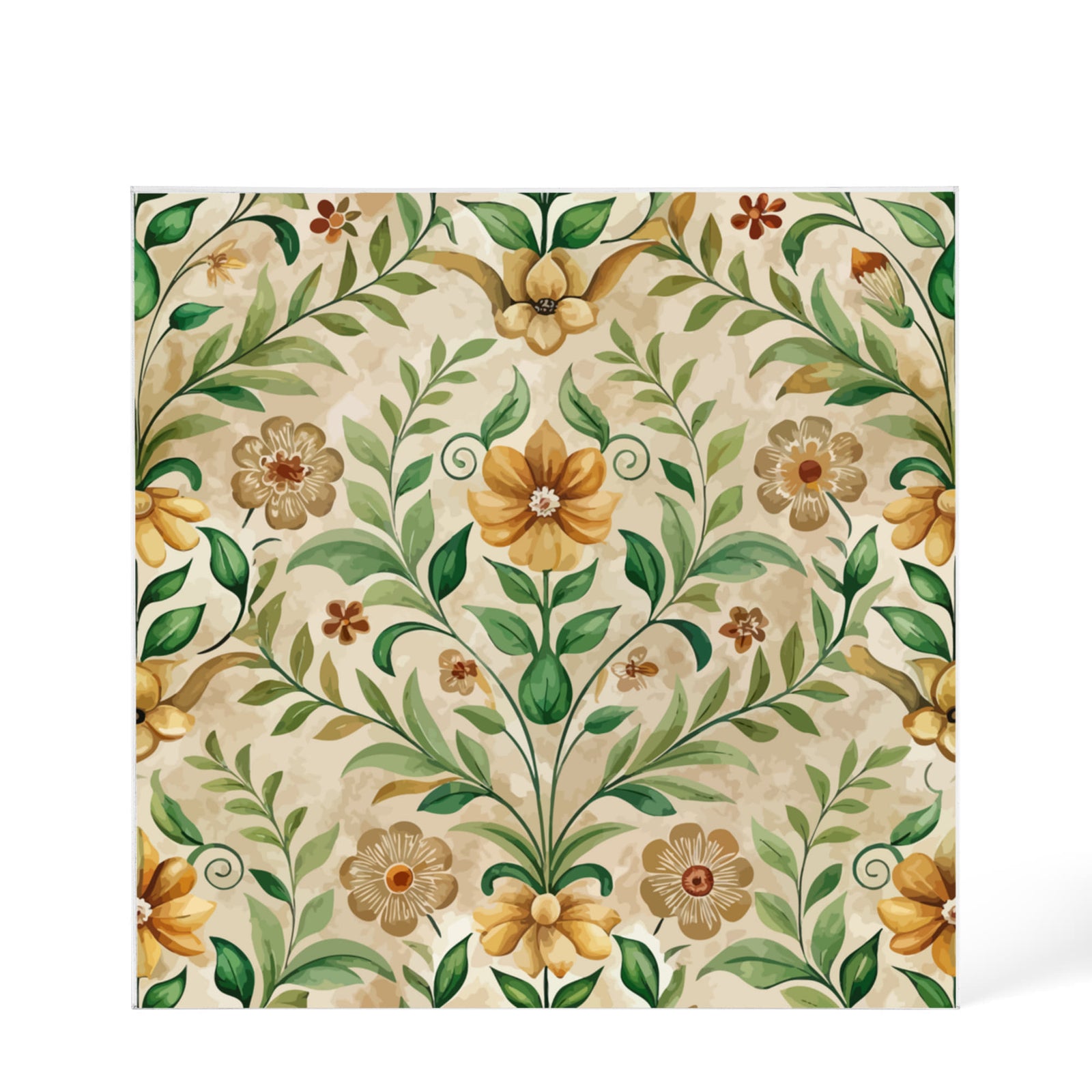 Folk Floral Pattern, Armenian Inspired 01 - 6" x 6" Acrylic Block