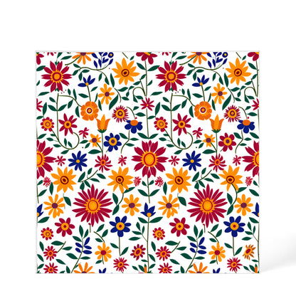 Mexican Floral Fiesta Pattern 017 - 6" x 6" Acrylic Block