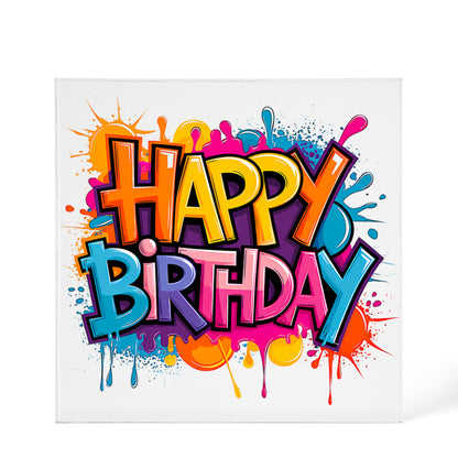 Happy Birthday 023 - 6" x 6" Acrylic Block