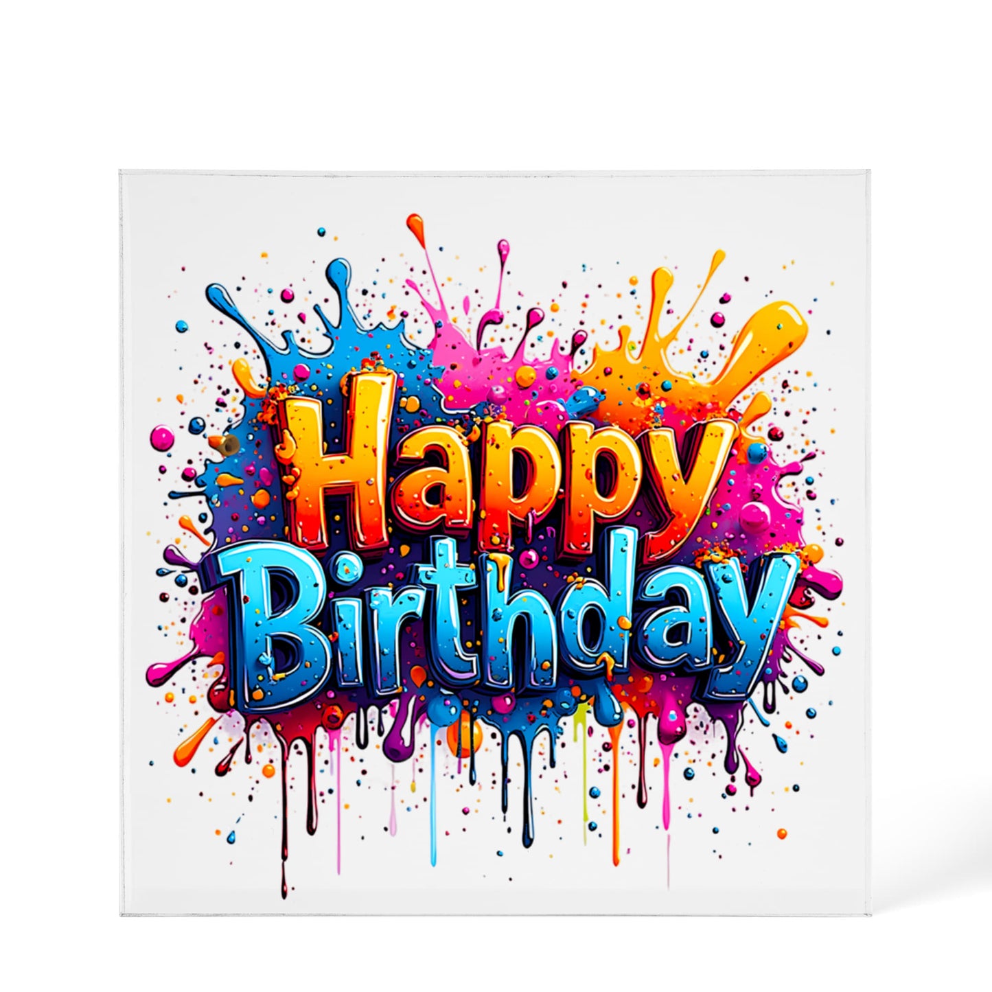 Happy Birthday 022 - 6" x 6" Acrylic Block
