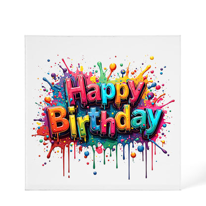 Happy Birthday 003 - 6" x 6" Acrylic Block