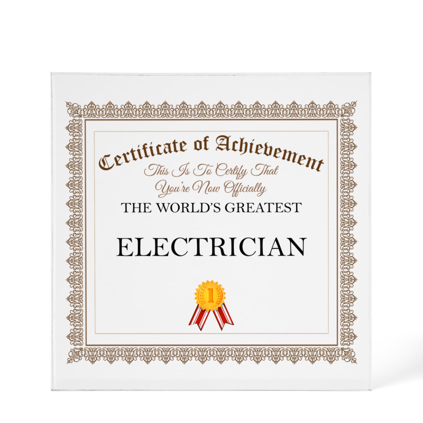 World's Greatest Electrician - 6" x 6" Acrylic Block