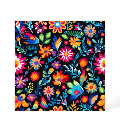 Mexican Floral Fiesta Pattern 053 - 6" x 6" Acrylic Block